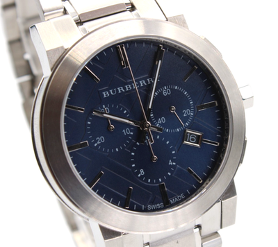 BURBERRY 42mm Blue Dial Stainless Steel Men's Watch The City