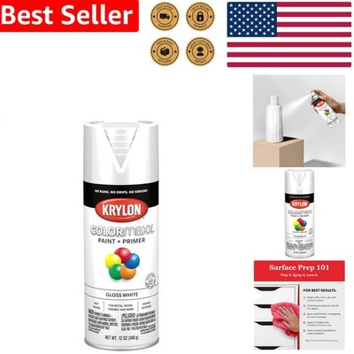 Gloss White Spray Paint and Primer for Indoor Outdoor Use 12oz