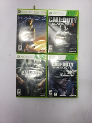 Lot Of 4 Call Of Duty Black Ops 1&2 Ghosts And Halo 3 Xbox 360 W/ Manual
