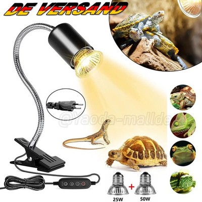 Schildkröten Wärmelampe Reptilien Terrarium Lampe UVA UVB 25+50W Heizlicht