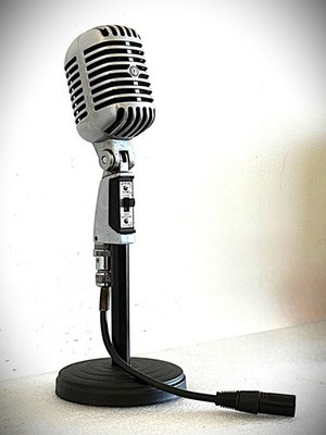 Vintage 1960's Shure 55SW Dynamic Microphone, w/cable & stand