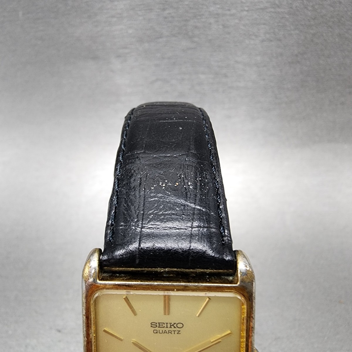 Seiko Tank Watch Men 24mm Champagne Dial Gold Tone 5420-5460 New