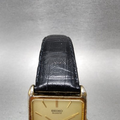 Seiko Tank Watch Men 24mm Champagne Dial Gold Tone 5420-5460 New