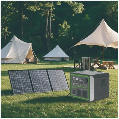 600W 336Wh Portable Power Station Camping Solar Generator with 120W Solar Panel - Image 1 of 4
