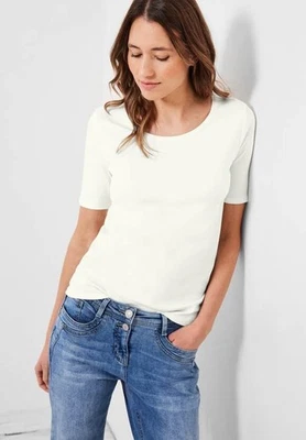 CECIL Basic Kurzarmshirt Lena in der Farbe vanilla cream - Bild 1 von 4