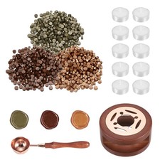 Wax Seal Kit, 300 Wax Beads, Candles, Red Copper/Antique Bronze/Copper Gold