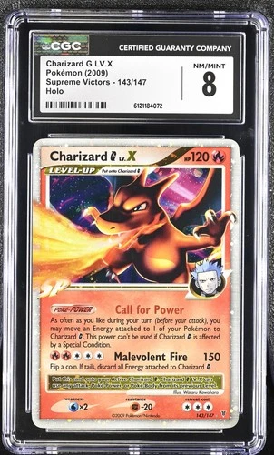 CGC 8 Charizard G LV.X 2009 Supreme Victors 143/147 Holo Pokemon Card