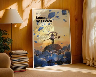 Sousou No Frieren Anime Poster, Minimalist Manga Wall Art Print