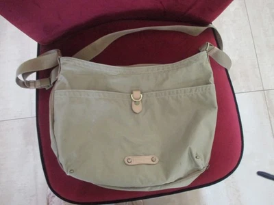 Sac à main femme LANCASTER FORME BESACE TISSU ET CUIR BEIGE 35x28 env - Photo 1/4