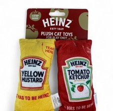 Cat Toys Heinz Tomato Ketchup Yellow Mustard Packets Plush Catnip Crinkle VC507