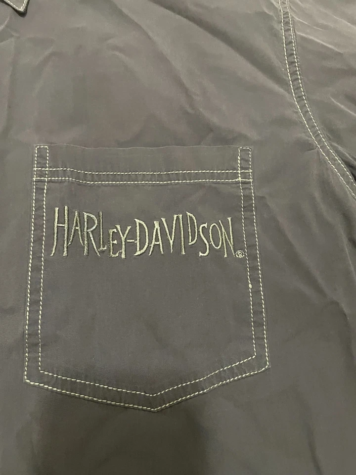 Camisa Harley-Davidson Para Hombre Extra Grande Gráfica Botón Delantero Negra Motocicleta Foto 4 de 4