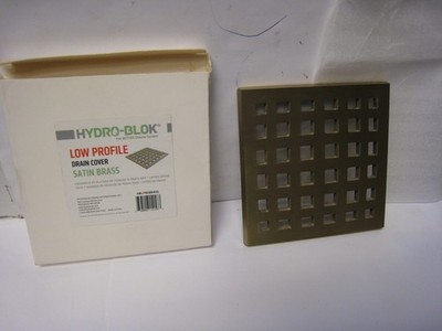 Hydro-Blok Drain Cover Grate for LOW PROFILE Center Drain Showers HBLPDC S-Brass
