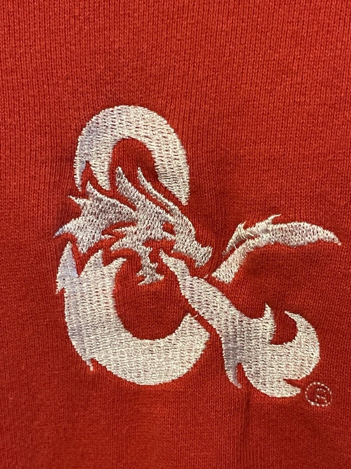 Dungeon And Dragon Vintage XL Rojo Sudadera con Capucha Pullover Bolsillo Dragón Logo Algodón Foto 2 de 4