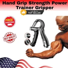 Hand Grip Strength Power Trainer Gripper Strengthener Adjustable Gym Exercise