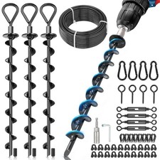 Ground Anchors Screw in 4 Pack 15" Trampoline Stakes Heavy Duty High Wind W/