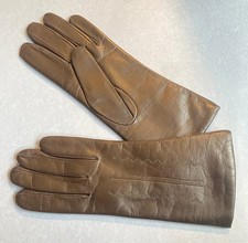LOVECH Vintage Bulgarian Leather Gloves 1980's, Brown Leather, Size 7 3/4 №2422