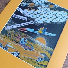 Collage Art PRINT "Fully Automatic" in Matting Original Handmade Analog