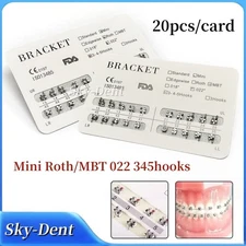 Dental Orthodontics Brackets Braces Metal Mini Roth/MBT 022 Slot 345 Hooks