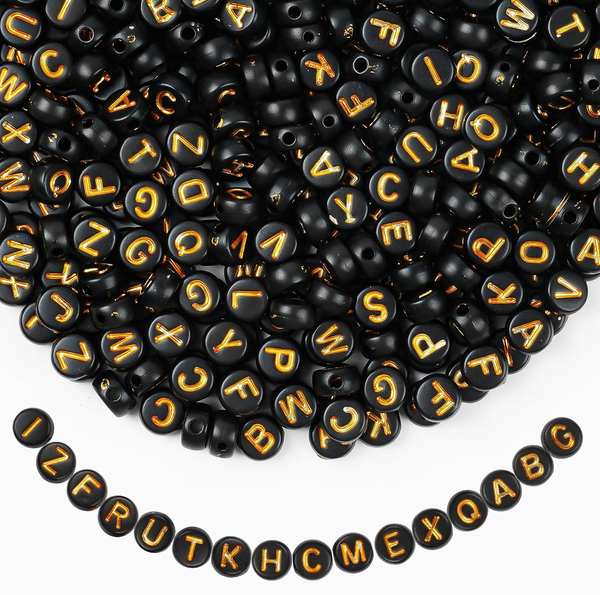 Buchstabenperlen FüR ArmbäNder, 1200 StüCk Perlen Mit Buchstaben Set, A-Z Buchst-image