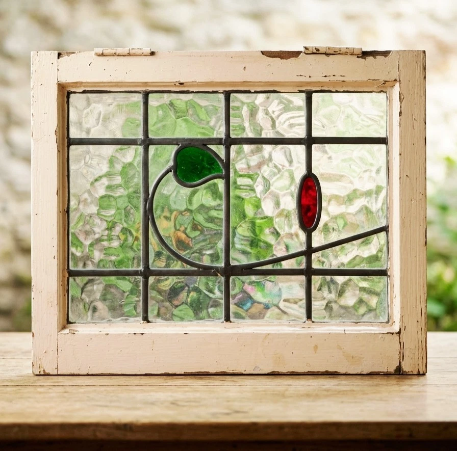 Antique Original Square 1900-1940 Antique Stained Glass for sale