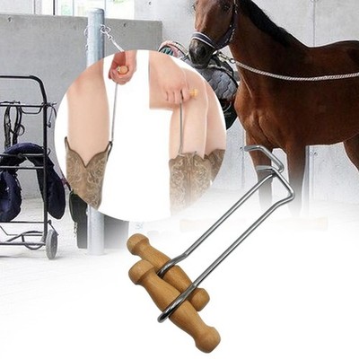 2pcs hölzerne Griffstiefel Haken bequemer Grip Horse Riding Boot Puller