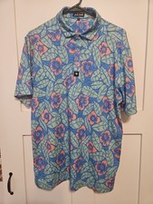 Bad Birdie Core Polo Size L Men  s Shirt Golf Flora Fiesta Short Sleeve
