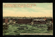 New York City NY postcard Player Piano Factory Atlantic Battleship Fleet music
