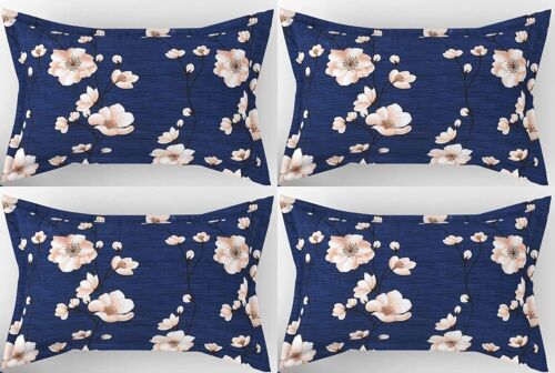 Beautiful Flower Print Cotton Pillow Cover Multicolor Set Of 4 Size 17 x 27 inch - Picture 1 of 5