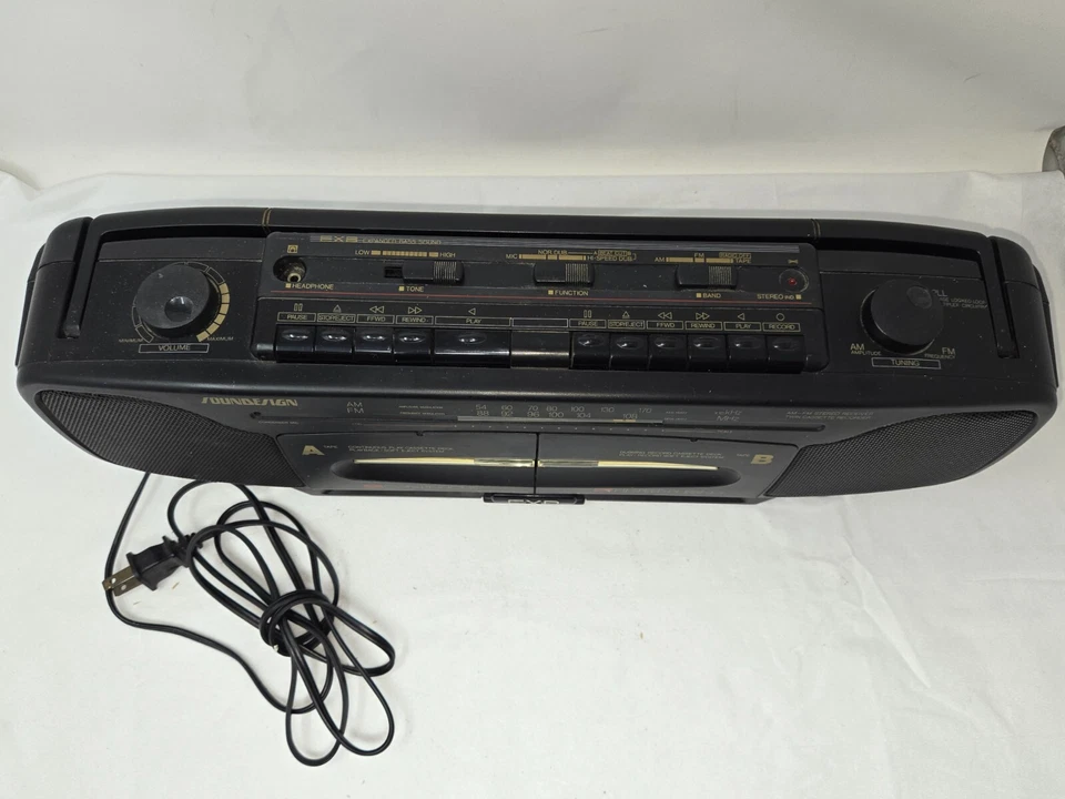 REPRODUCTOR DE CASSETTE DOBLE SOUNDESIGN MODELO AM-FM 4749BLK BOOMBOX Foto 4 de 4