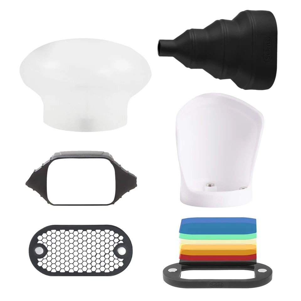 Selens 3 en 1 Modificador de Flash Magnético Banda Goma Difusor Esfera Rejilla de Panal