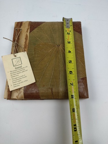 VTG HANDMADE JOURNAL BAMBOO WARU PAKIS BANANA PAGES Made in Bali Indonesia B3 - Picture 4 of 6