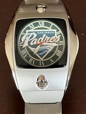 Omax Crystal Quartz White Dial Vintage Men’s Watch New Battery San Diego Padres