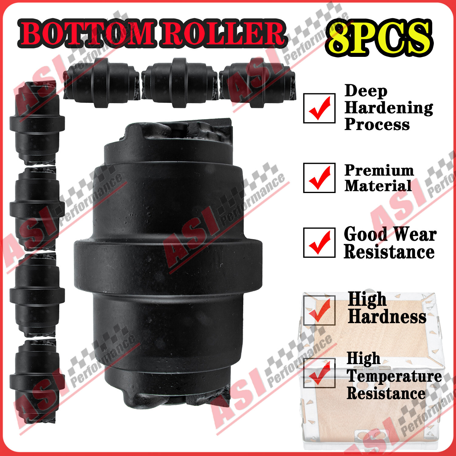 8 Pcs Bottom Roller For John Deere 27D Excavator Undercarriage US