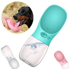 Portable Pet Cat Dog Water Bottle Dispenser Travel Feeder Tray Drink Cup 550 ML