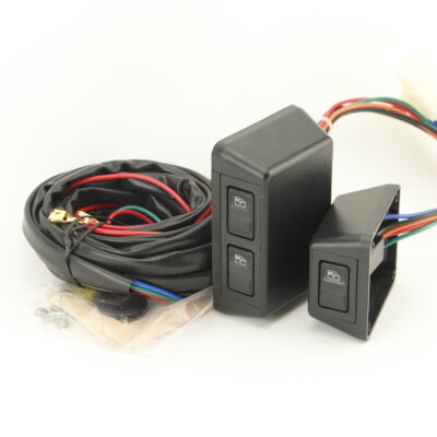 Universal 3 Rocker Switch Kit Door Lock Power Windows 12V For Front Two Doors