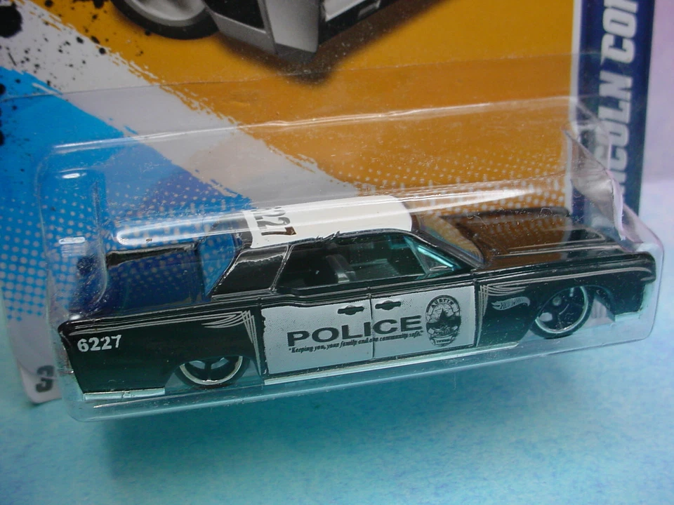 Lincoln Continental #170 2012 Hot Wheels '64 negro; logotipo de la policía de Austin Texas🔥 Foto 2 de 4