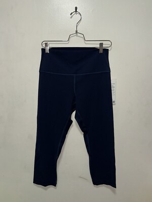 Lululemon Women Align HR Crop 21” LW6BGDS TRNV Navy Blue Size 10