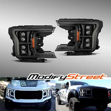 Fit 18-20 Ford F150 NOVA-Series G2 DRL/Signal Projector Headlights Alpha-Black