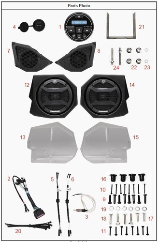 Sistema de audio genuino Kawasaki Teryx Teryx4 LE S 2016-2025 99994-1946 - Imagen 3 de 3