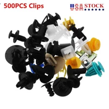 500pcs Car Body Rivet Push Pin Plastic Fastener Retainer Bumper Fender Trim Clip