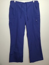White Cross Womens Blue Tie Scrubs Pockets Size Medium