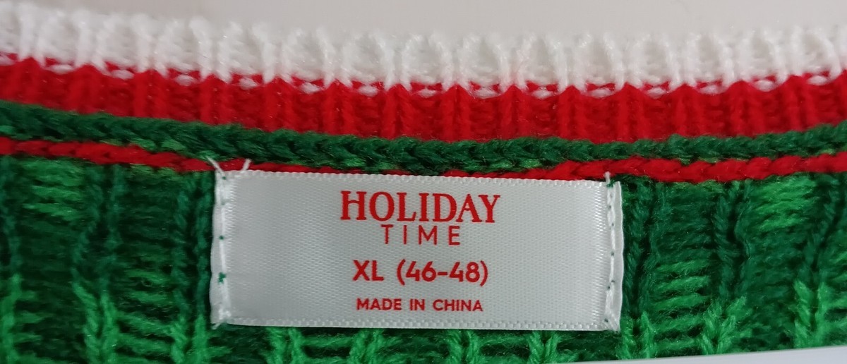 Holiday Time Ugly Christmas Sweater COW with Antlers Bell XL 46