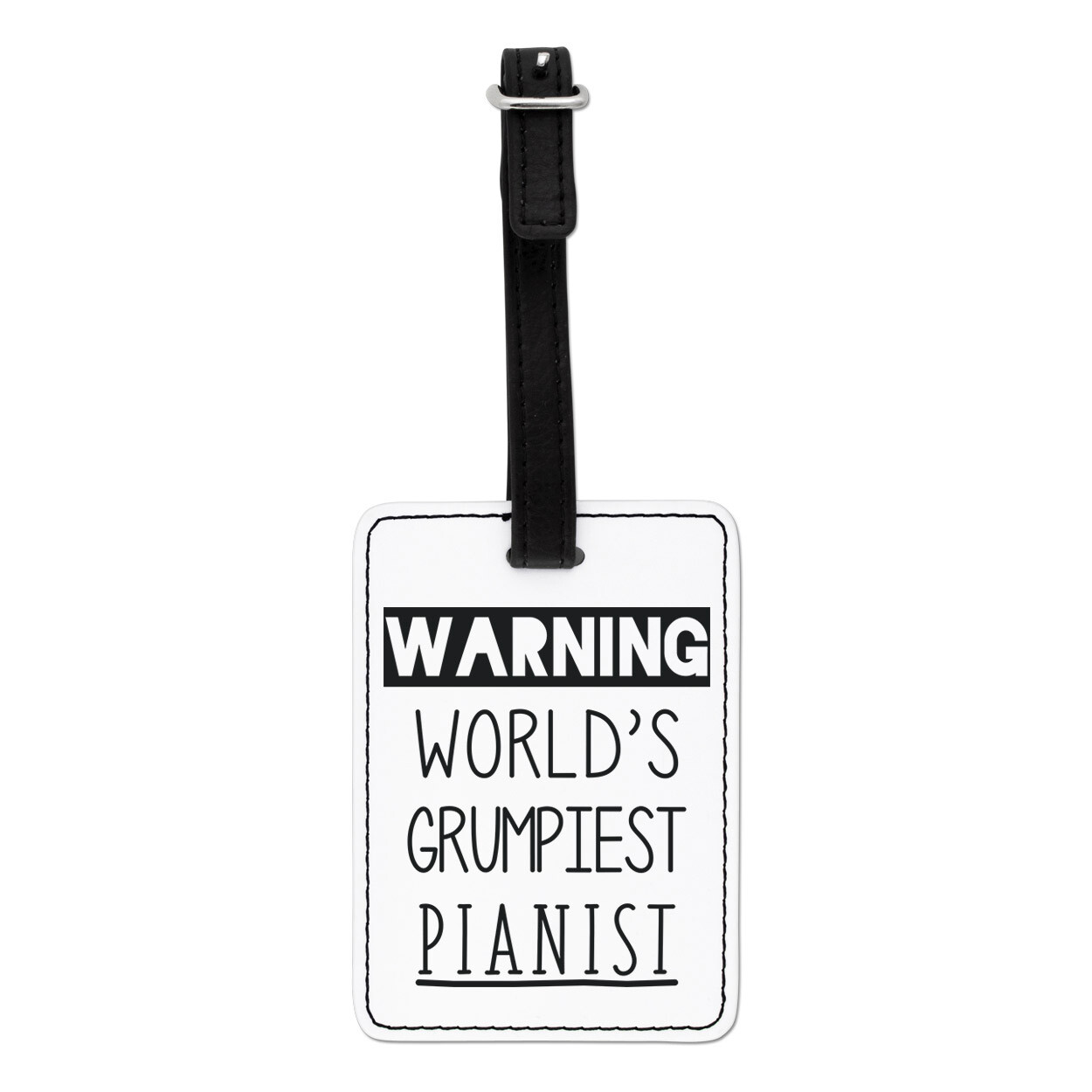 Avvertimento World's Grumpiest Pianista Visivo Bagaglio Tag Valigia Best Music