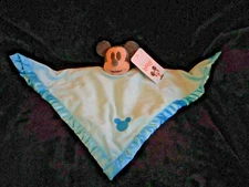 DISNEY BABY MICKEY MOUSE BLUE LOVEY BLANKIE SECURITY BLANKET NEW