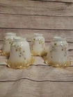 4 VTG CEILING FAN VANITY MILK GLASS LIGHT SHADE DOGWOOD COTTAGE IRIDESCENT FLORA