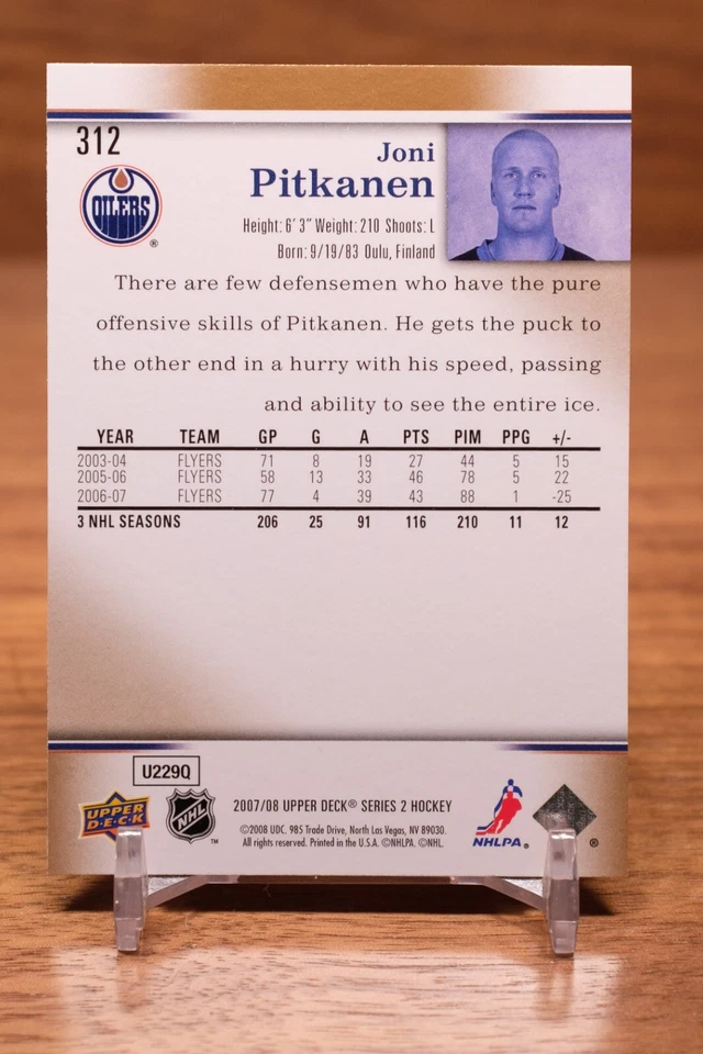 2007-08 Upper Deck - Joni Pitkanen #312 - Image 2 of 2