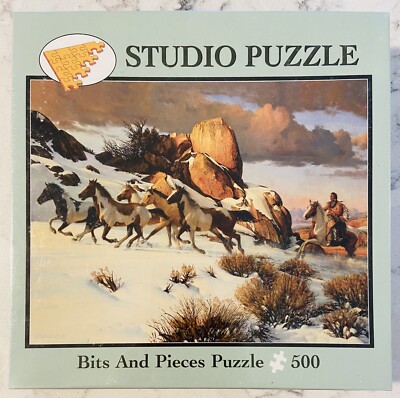 2005 Bits and Pieces 500 Piece Puzzle ''Winter Raid'' Art by Roger Cooke NEW