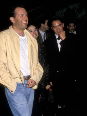 Bruce Willis, actress Demi Moore and Robert Downey, Jr. Atte - 1989 Old Photo 1