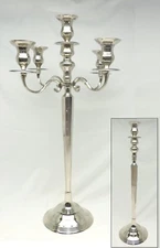 Vintage 2.5ft (T) Elegant 5 Light Nickel-Plated? Candelabra Candlestick Holder