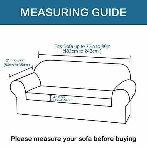 H. Versailtex Gray Stretch Furniture Cover For Sofa Two Piece Form Fit - Picture 6 of 7